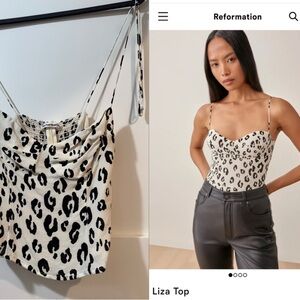 Reformation camisole snow leopard top